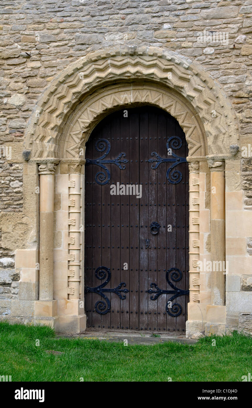 Norman door in St. Mary`s Church, Bampton, Oxfordshire, England, UK Stock Photo Alamy